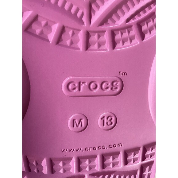 Crocs Sandals Men 13 Pink Open-toe Perforated Slides - Picture 6 of 12